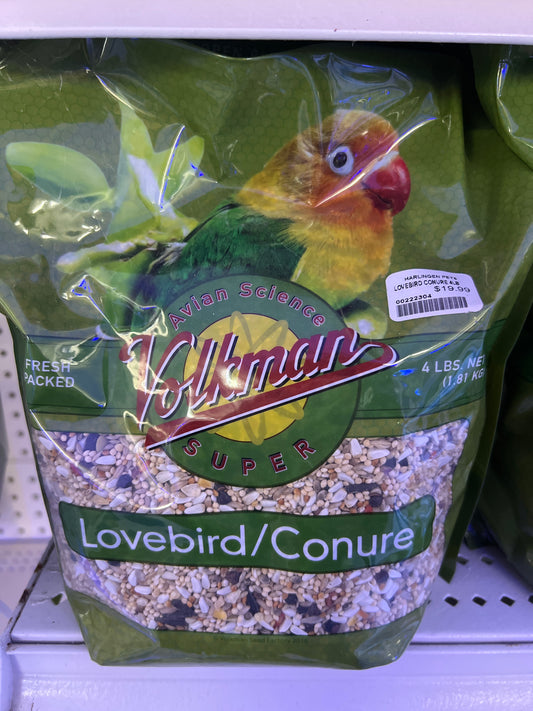 VOLKMAN LOVEBIRD/CONURE BIRD FOOD 4lbs.